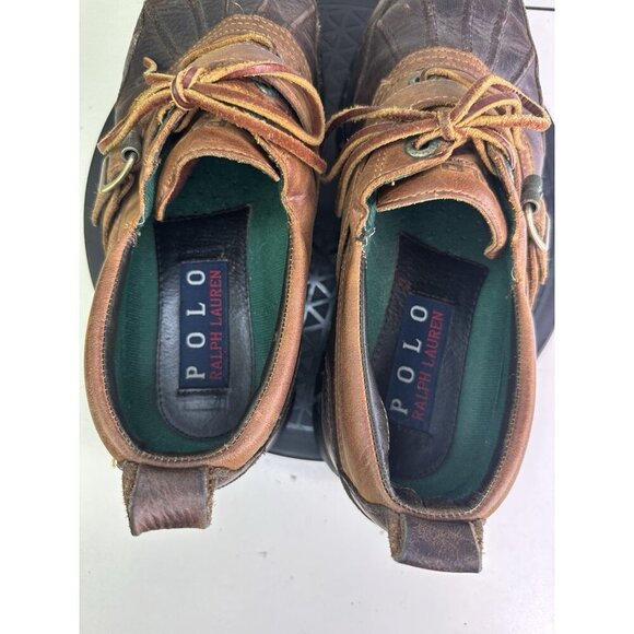 Polo Sport Ralph Lauren Boots 10.5 Dover Duck Leather Brown Buckle Ankle MB2432 - Picture 5 of 9